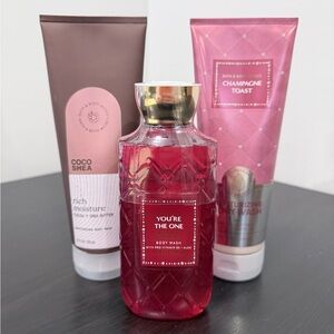3pk Bath & Body Works Body Washes - Coco Shea, Champagne Toast, You're The One